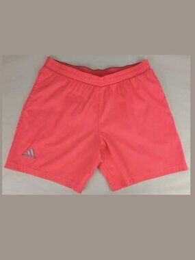 Adidas Climalite Mens L Bright Salmon Slash Pockets Draw String Athletic Shorts